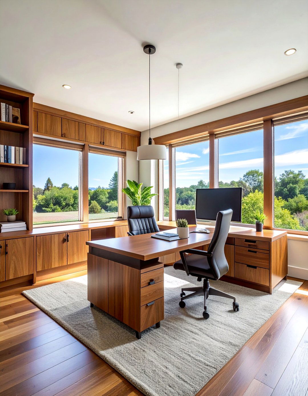 Home Office Spaces with Built In Desk Solutions - 15 Prairie-style Interior Design Ideas for a Serene Home