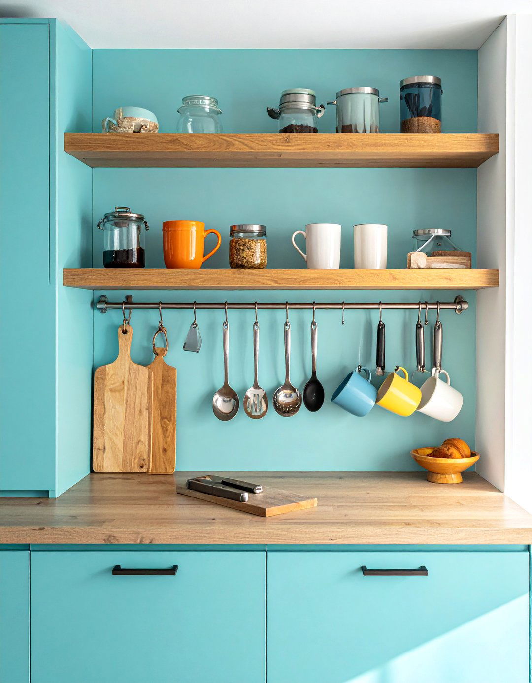 Hook Rails Under Cabinets - 40 Small Kitchen Storage Ideas to Maximize Your Space
