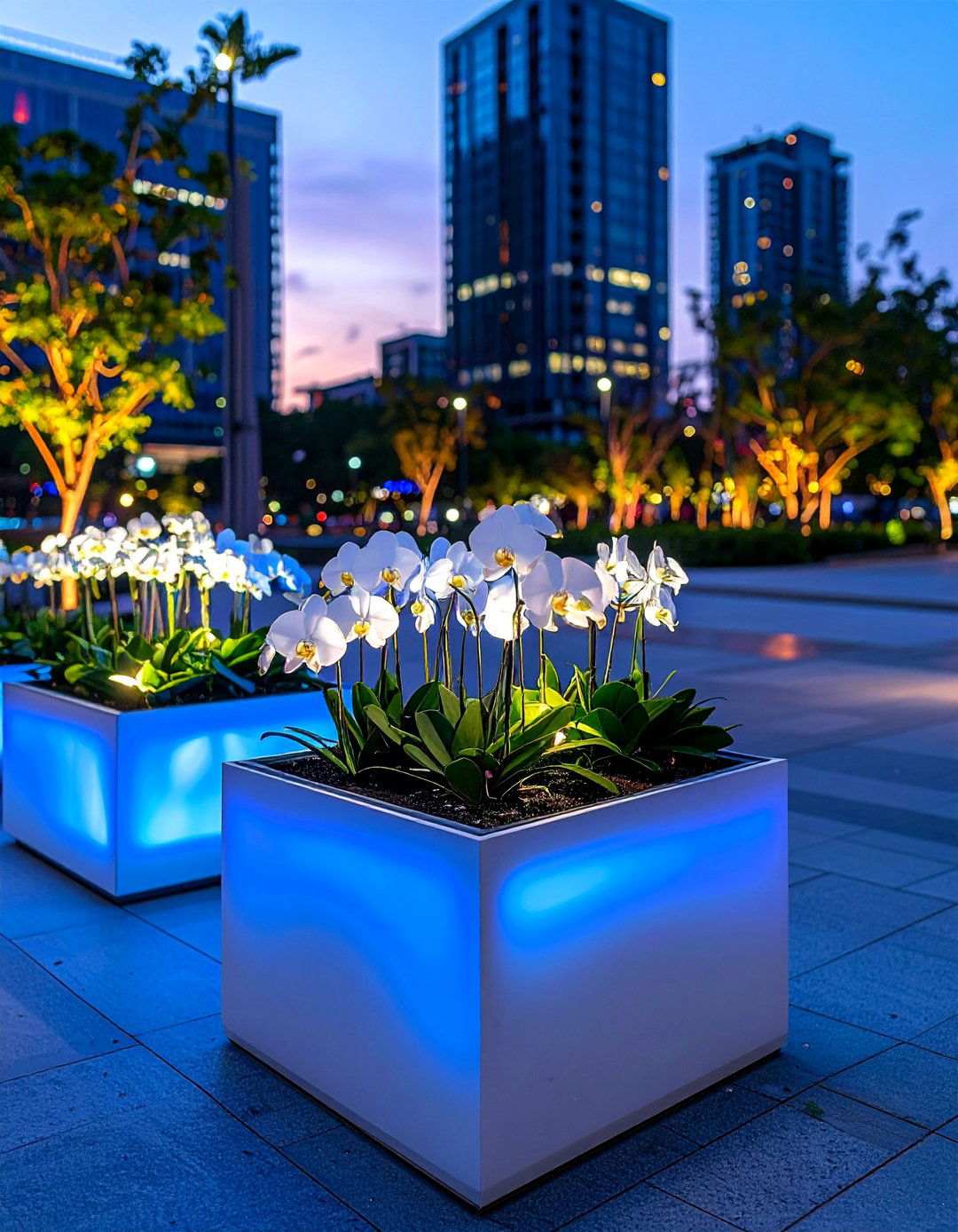 Illuminated LED Street Planters - 20 Street Planters to Beautify Your Neighborhood