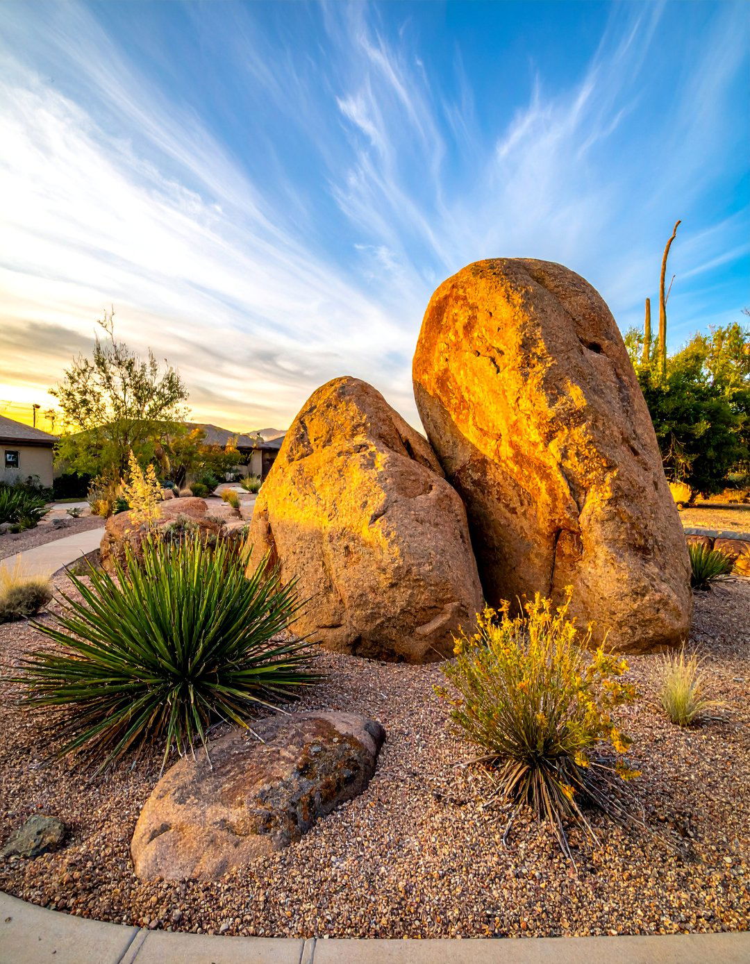 Incorporating Large Natural Boulders - 20 Southwest Landscaping Ideas for Your Front Yard