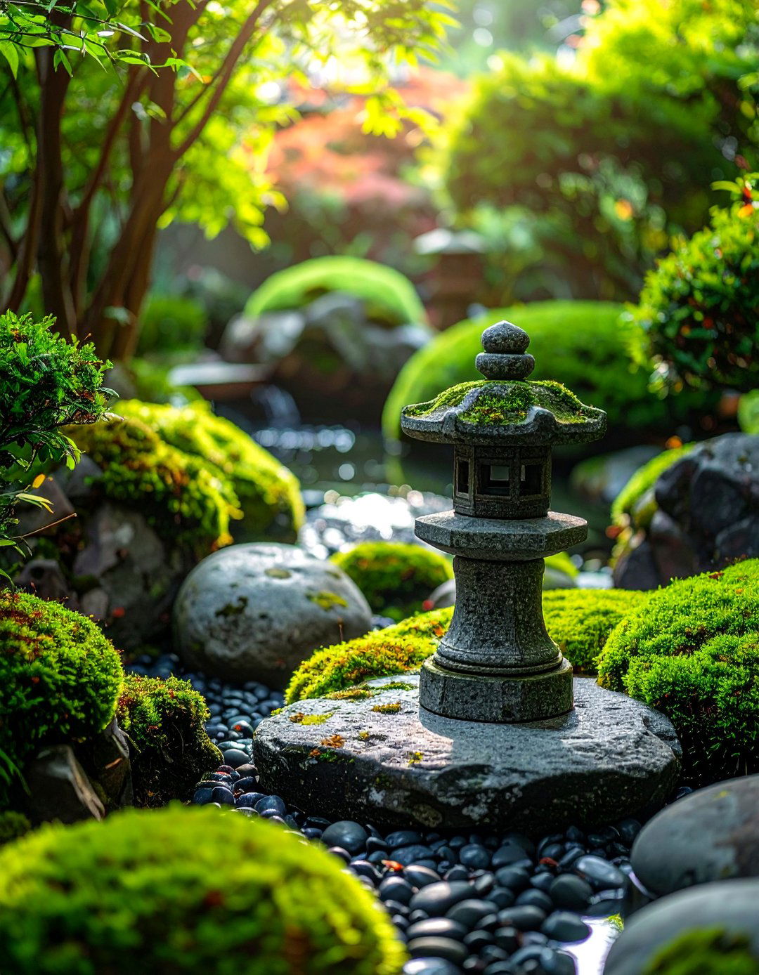 Incorporating a Stone Lantern Feature - 20 Small Zen Garden Ideas for a Peaceful Outdoor Retreat