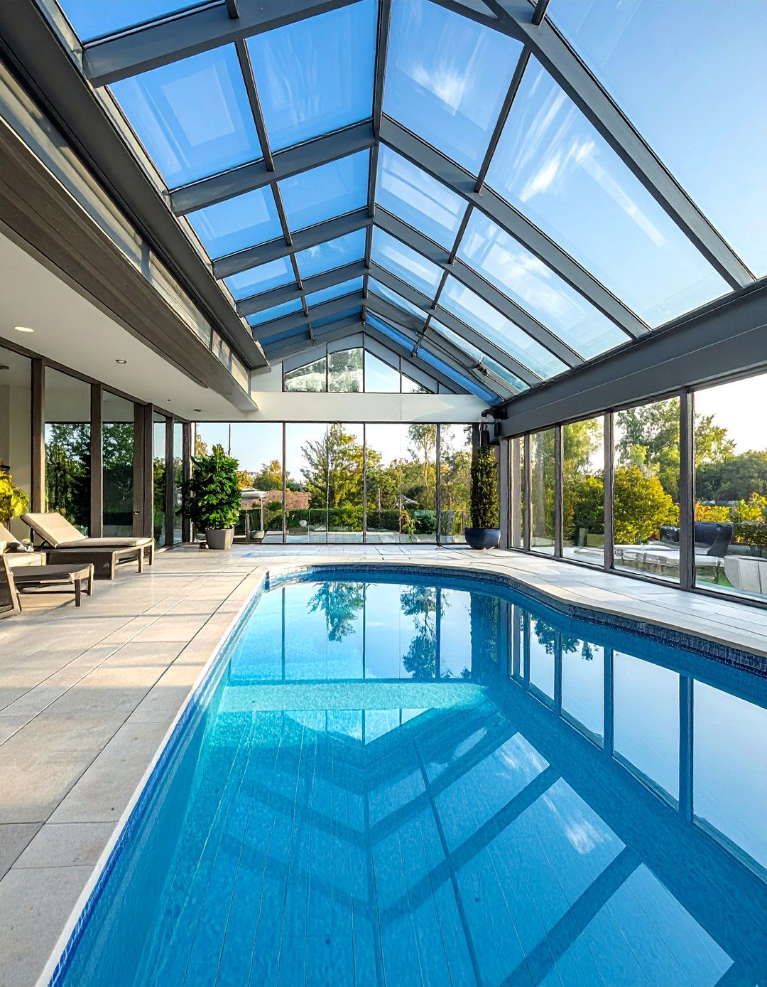 Indoor Pool with Retractable Roof - 40 Swimming Pool Ideas for a Refreshing Backyard Oasis