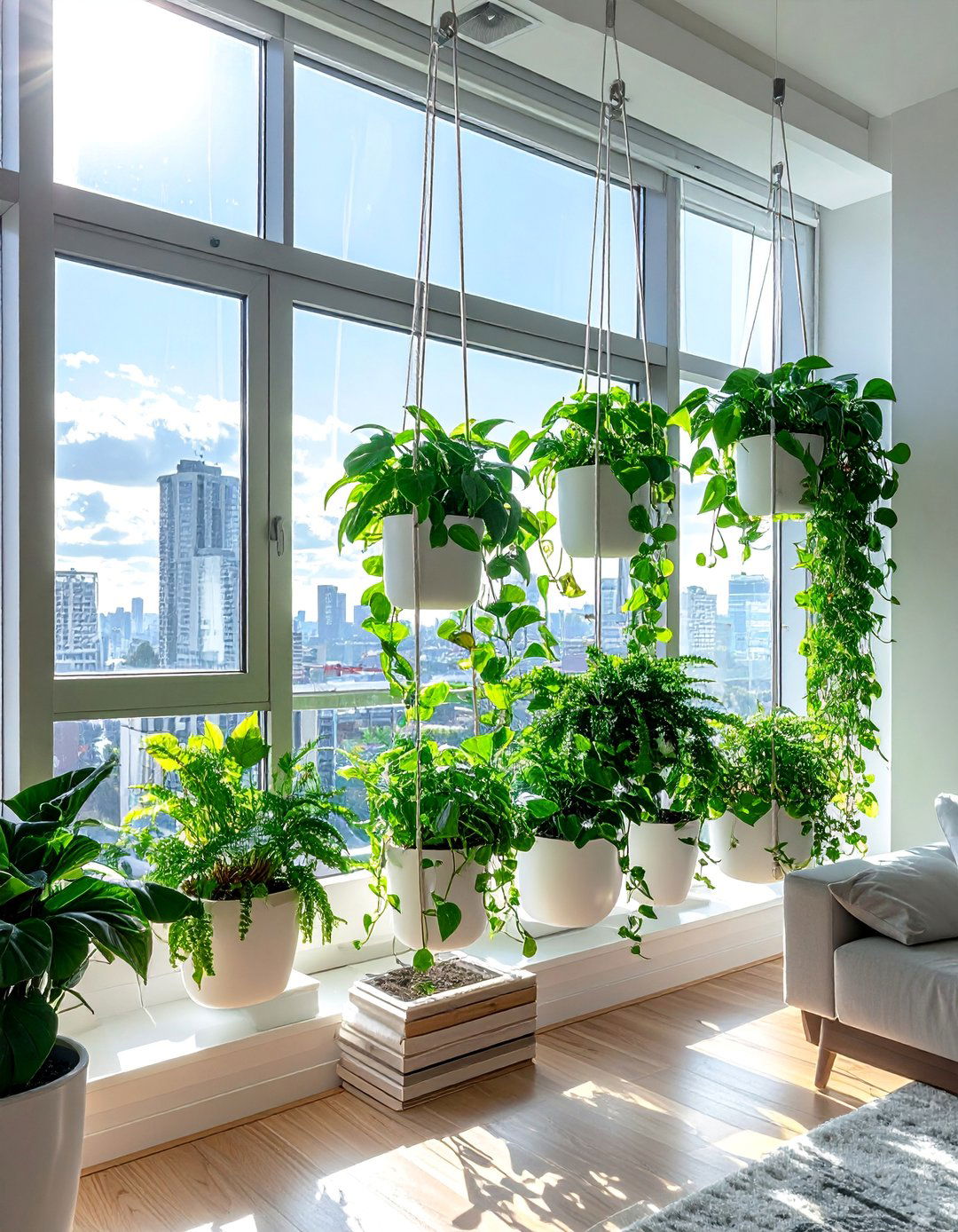 Indoor Tension Rod Vertical Garden - 40 Vertical Garden Ideas for Small Spaces