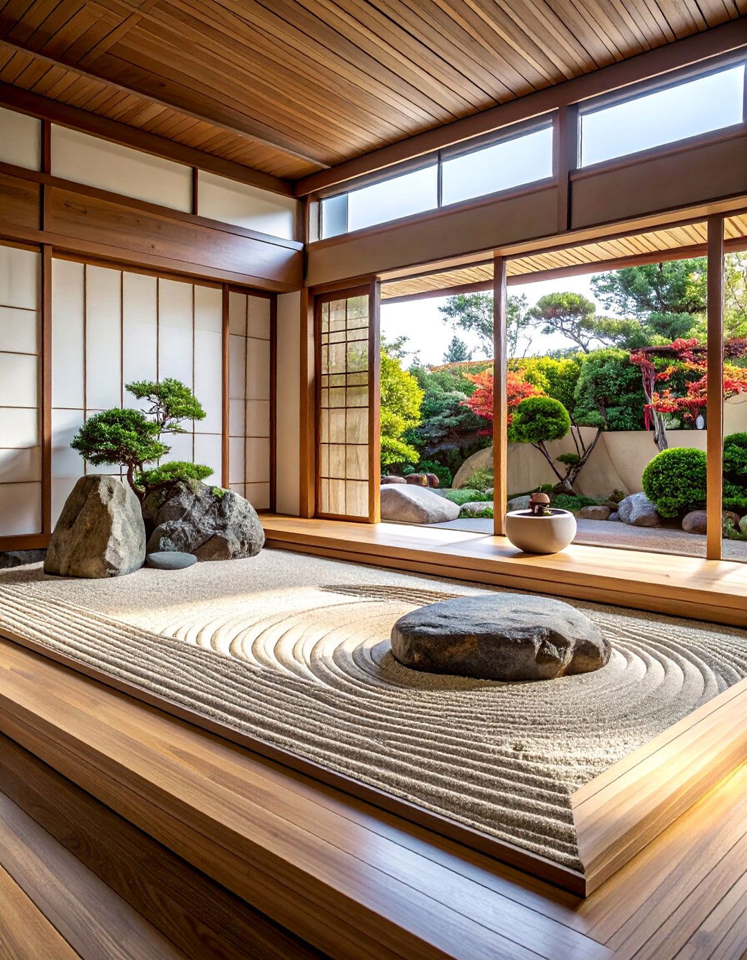 Indoor Zen Garden Corner Creation - 25 Japanese Style Living Room Ideas for Zen Vibes