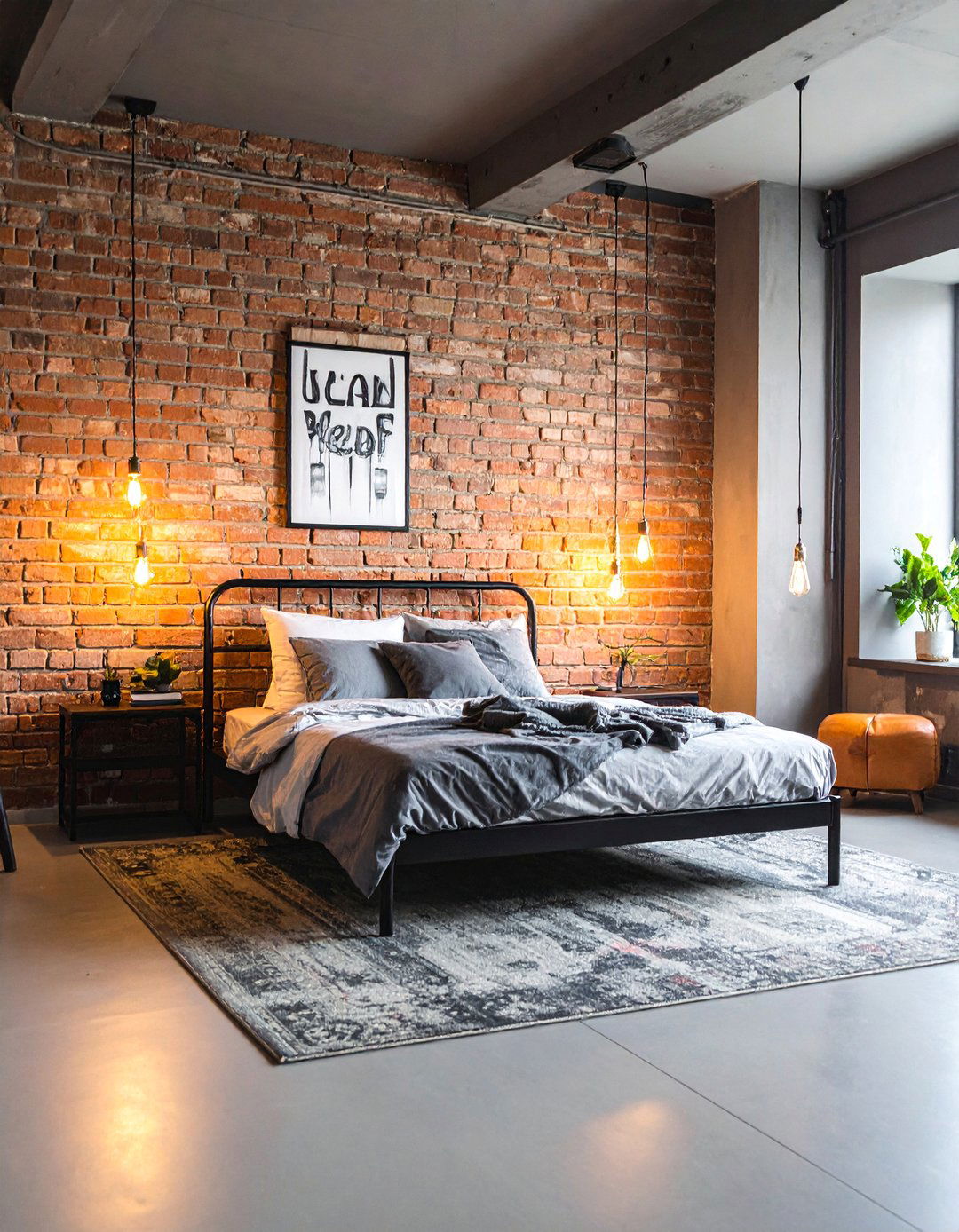 Industrial Bachelor Room with Exposed Brick - 25 Bachelor Room Ideas for Modern Single Men