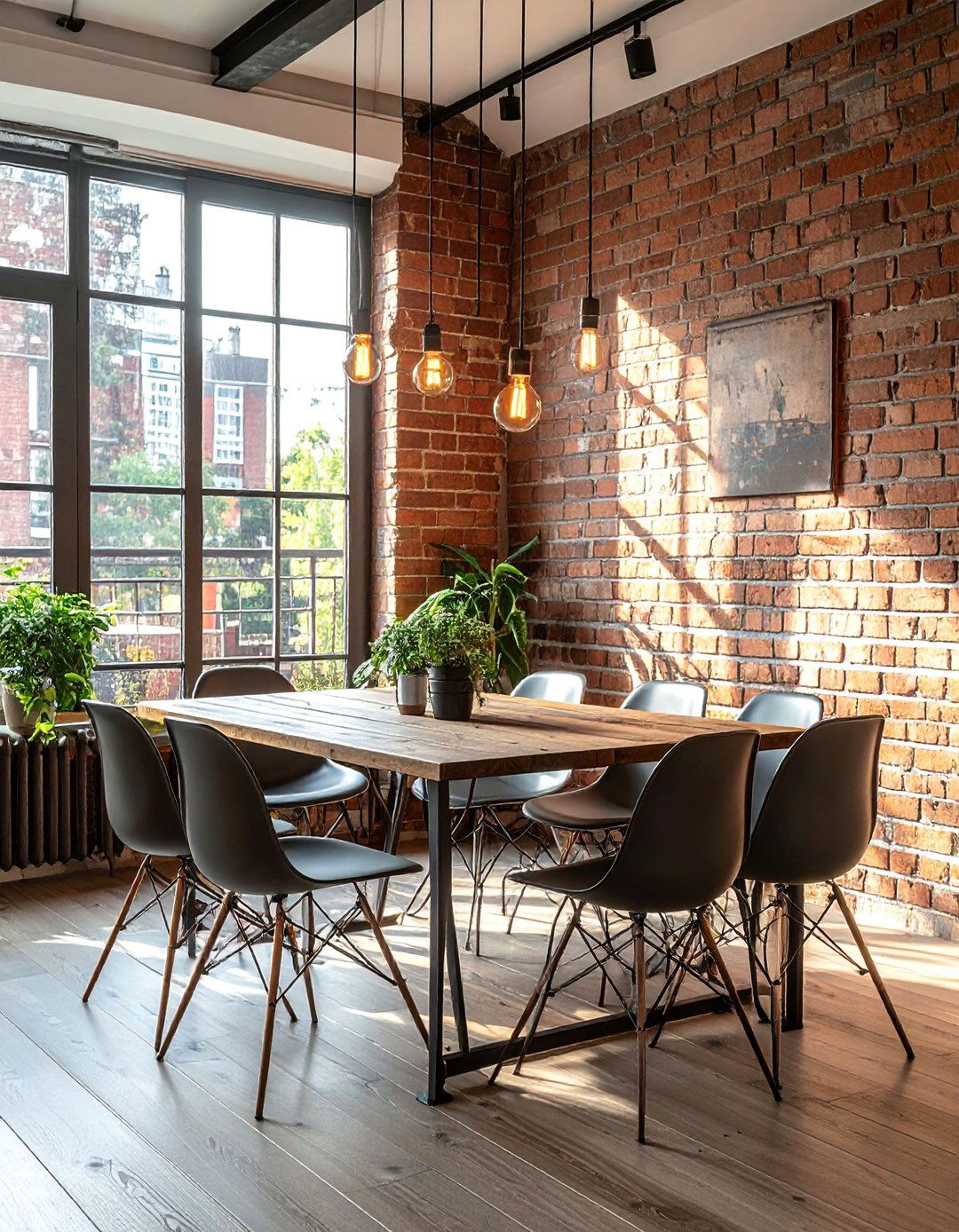 Industrial Chic Dining Space - 25 Sunroom Dining Room Ideas for a Bright Space