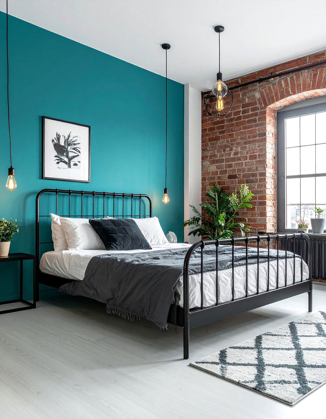 Industrial Loft Turquoise Bedroom - 15 Stunning Turquoise Bedroom Ideas for a Fresh Look