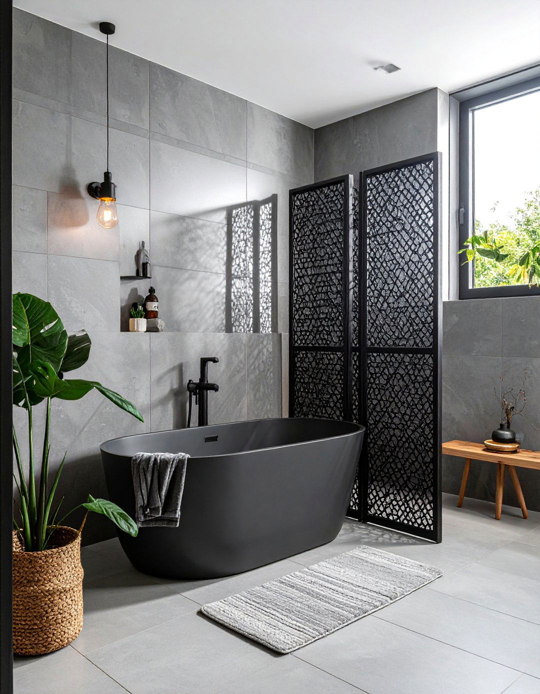 Industrial Metal Mesh Screens - 20 Bathroom Partition Ideas to Maximize Space and Privacy