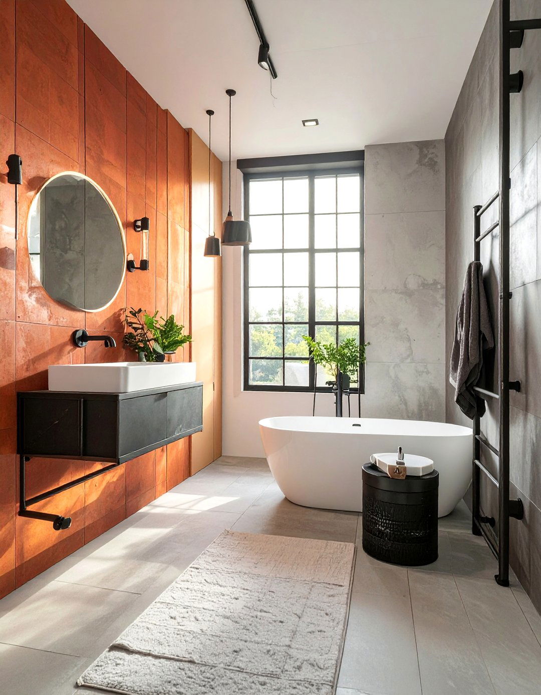 Industrial Pipe Fixtures - 30 Open Concept Bathroom Ideas for Modern Homes