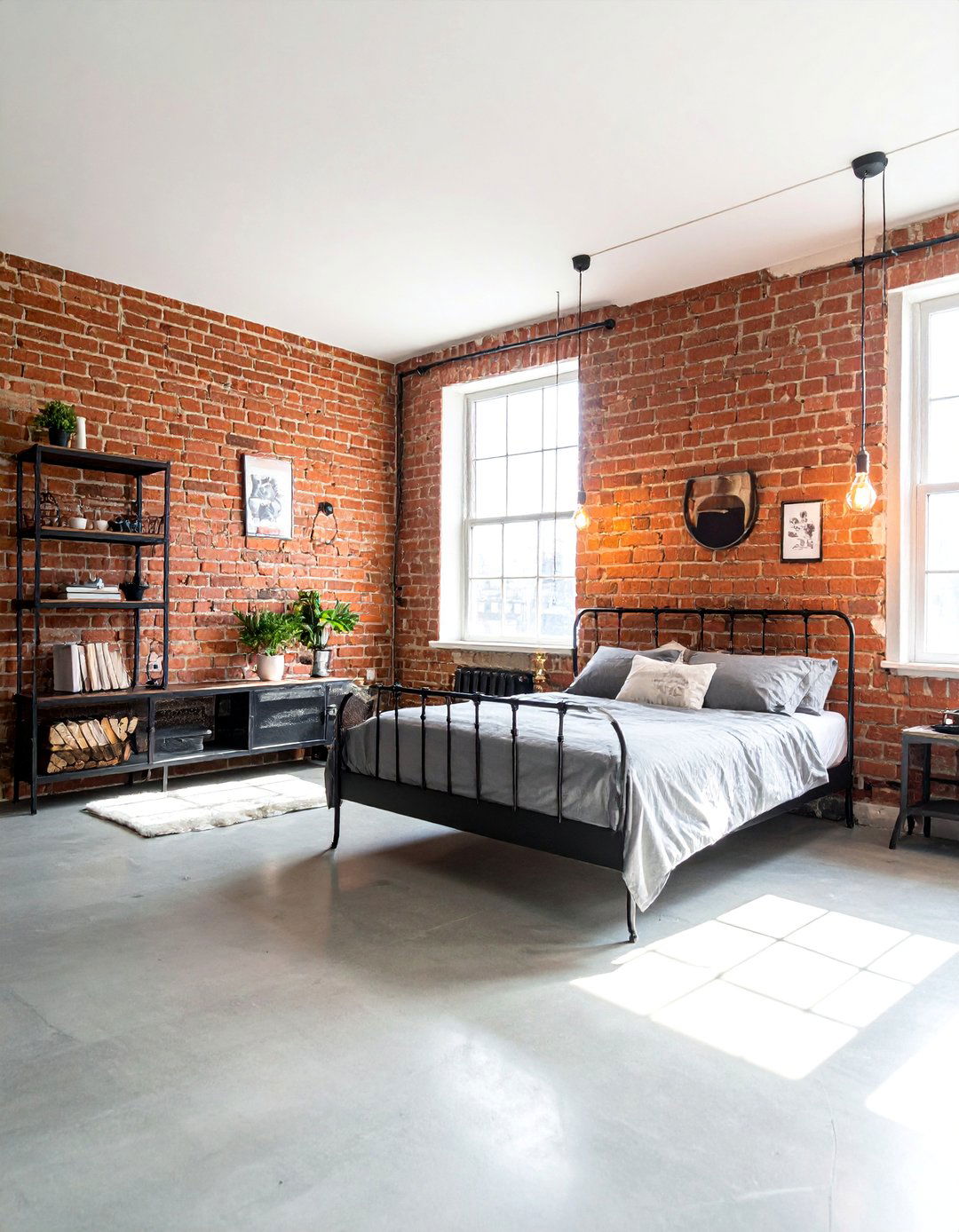 Industrial Style Concrete Floor Bedroom - 20 Concrete Floor Bedroom Ideas for a Sleek Look