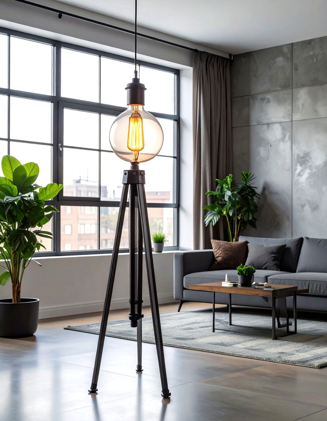 Industrial Style Floor Lighting - 25 Living Room Floor Lamp Ideas for Stylish Spaces