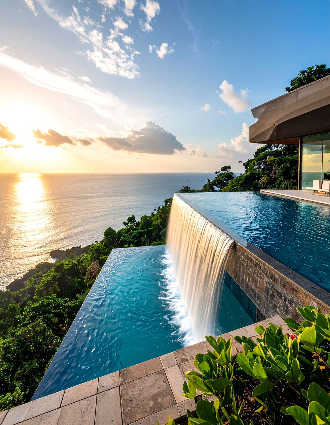 Infinity Edge Water Features - 15 Pool Fountain Ideas for a Luxurious Backyard Oasis