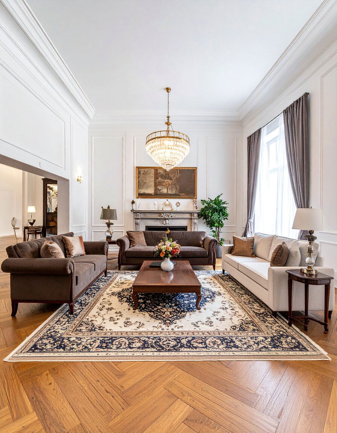 Inlaid Wood Border Living Room Floor - 25 Beautiful Living Room Wood Floor Ideas