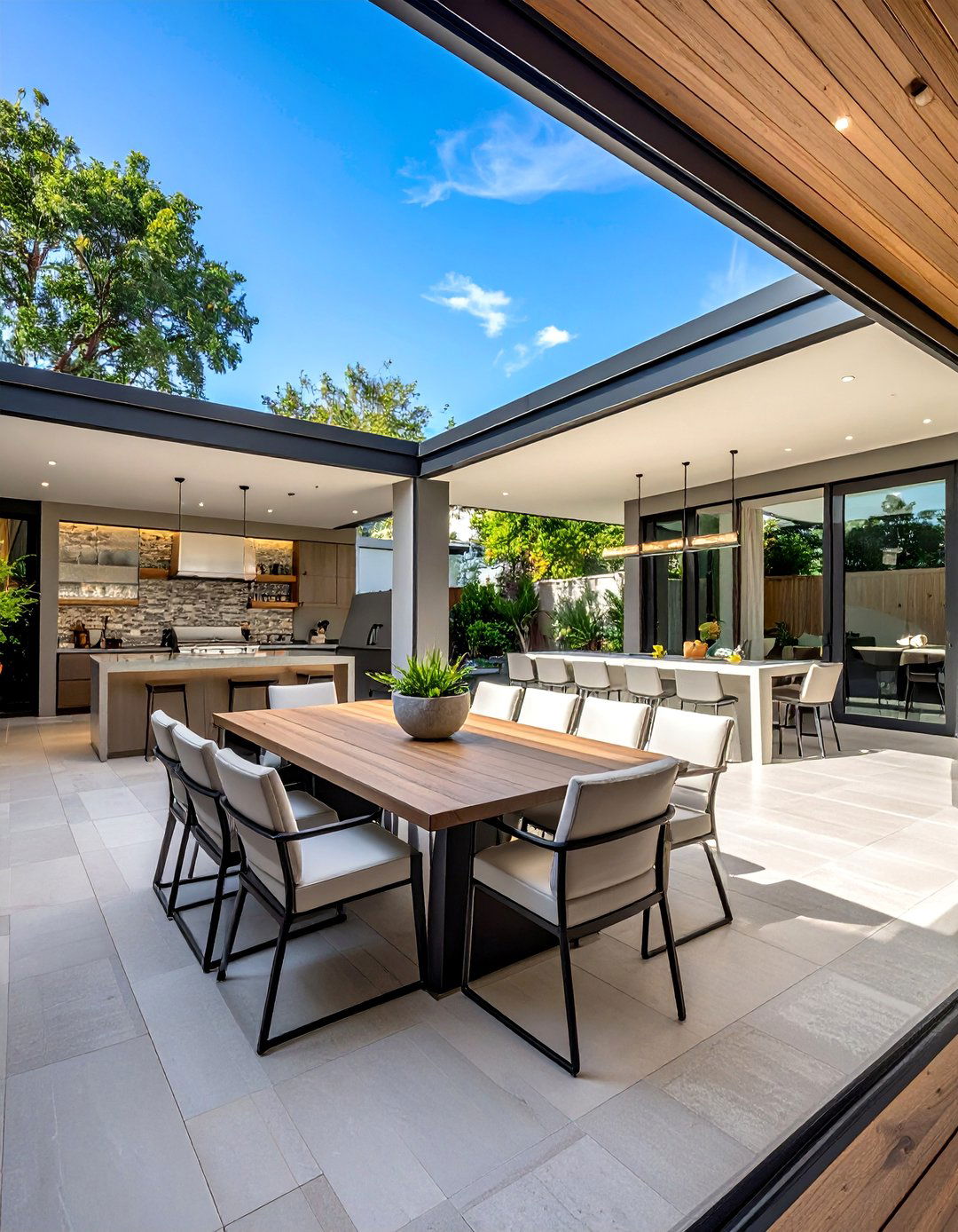 Integrated Dining and Lounge Areas - 20 Summer Kitchen Ideas for Outdoor Entertaining