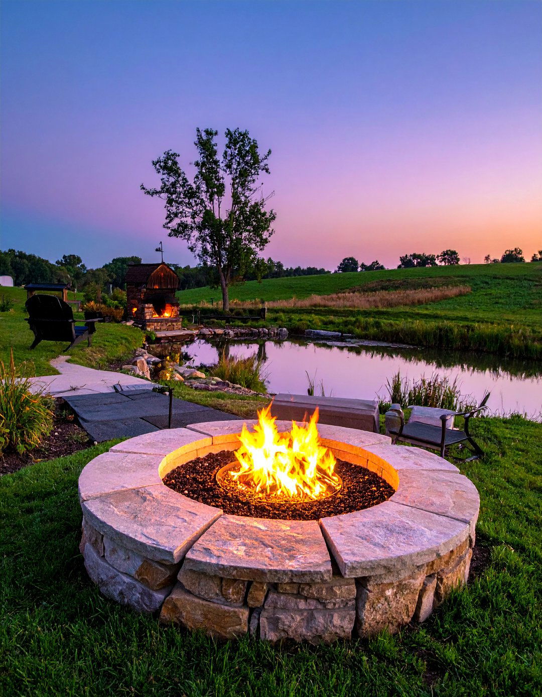 Integrated Fire Features and Gathering Spaces - 15 Farm Pond Ideas to Enhance Your Rural Landscape