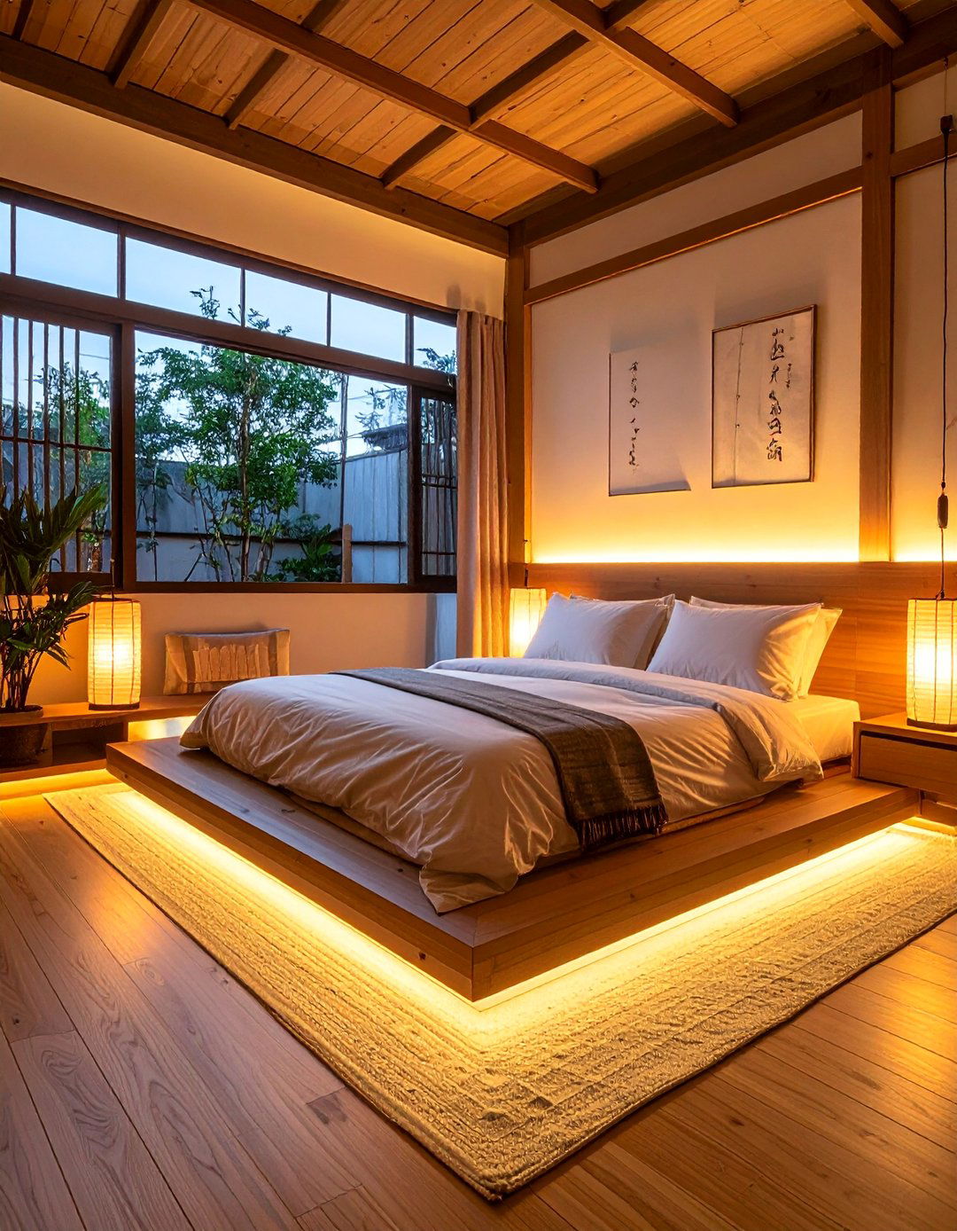 Integrated Low Level Lighting in an Asian Bedroom - 20 Asian Bedroom Ideas for a Serene and Stylish Space