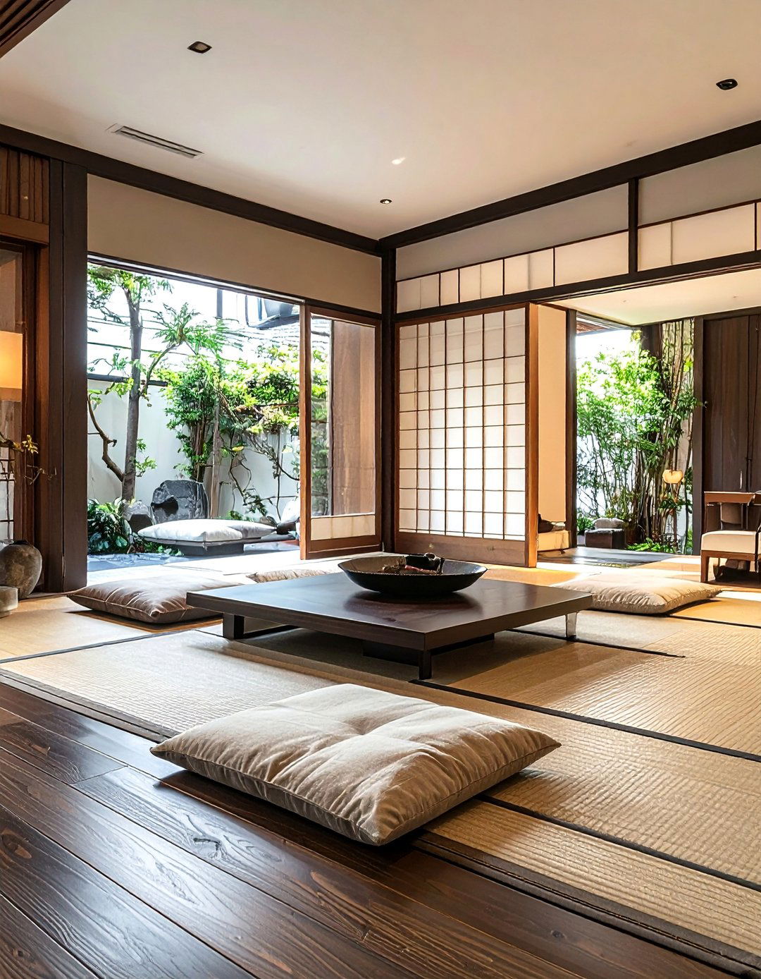 Integrated Tatami Mat Area - 25 Asian Living Room Ideas for a Zen-Inspired Space