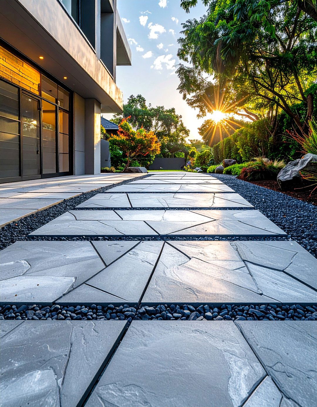 Interlocking Concrete Pavers - 25 Gravel Driveway Edging Ideas for a Polished Finish