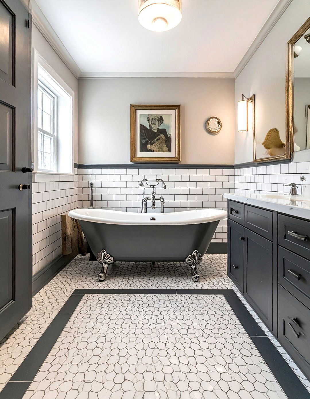Intricate Penny Tile Small Bathroom Flooring - 15 Stylish Small Bathroom Flooring Ideas for Any Home