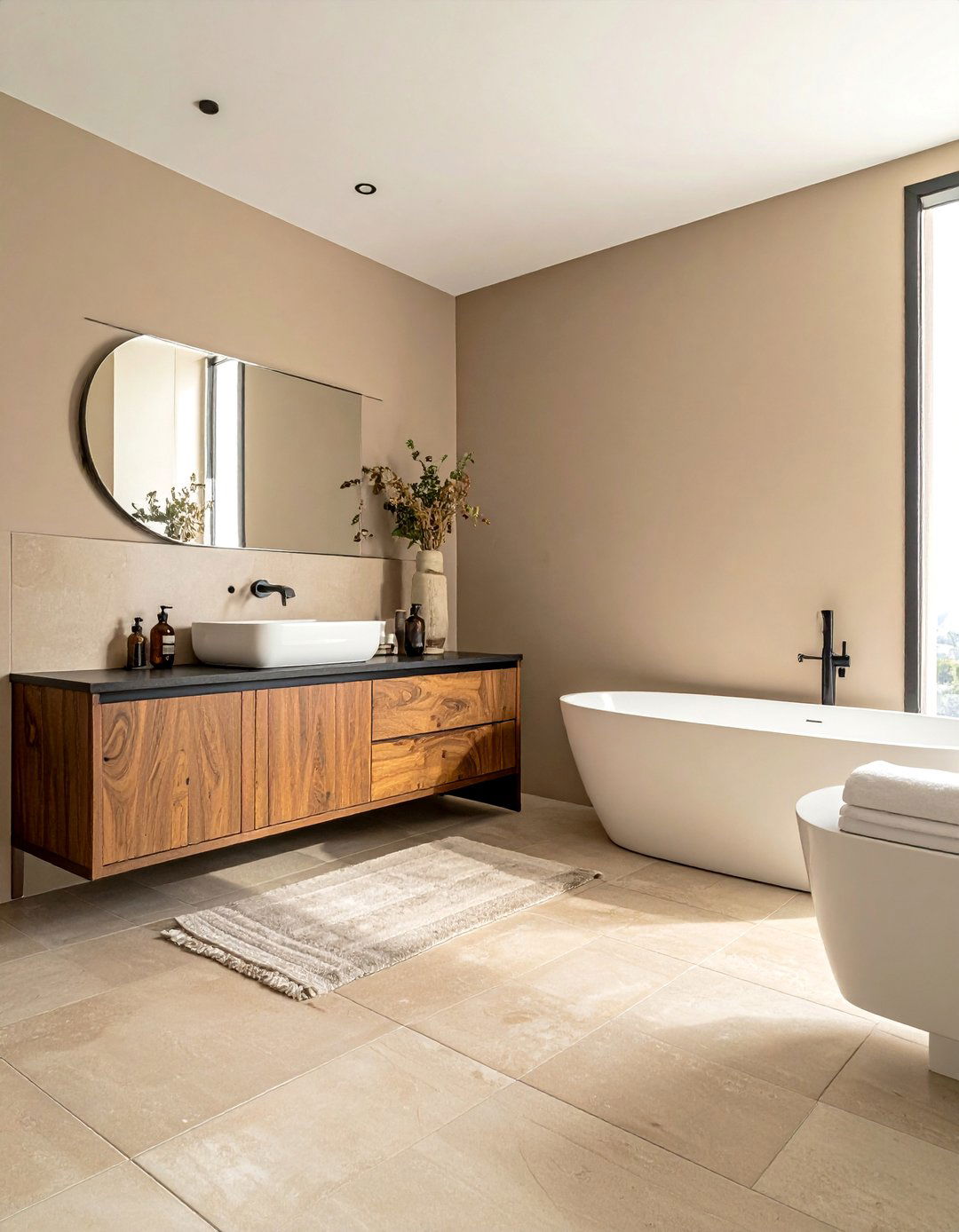 Japandi Bathroom with a Neutral Earth Tone Palette - 40 Japandi Bathroom Ideas for Minimalist Style