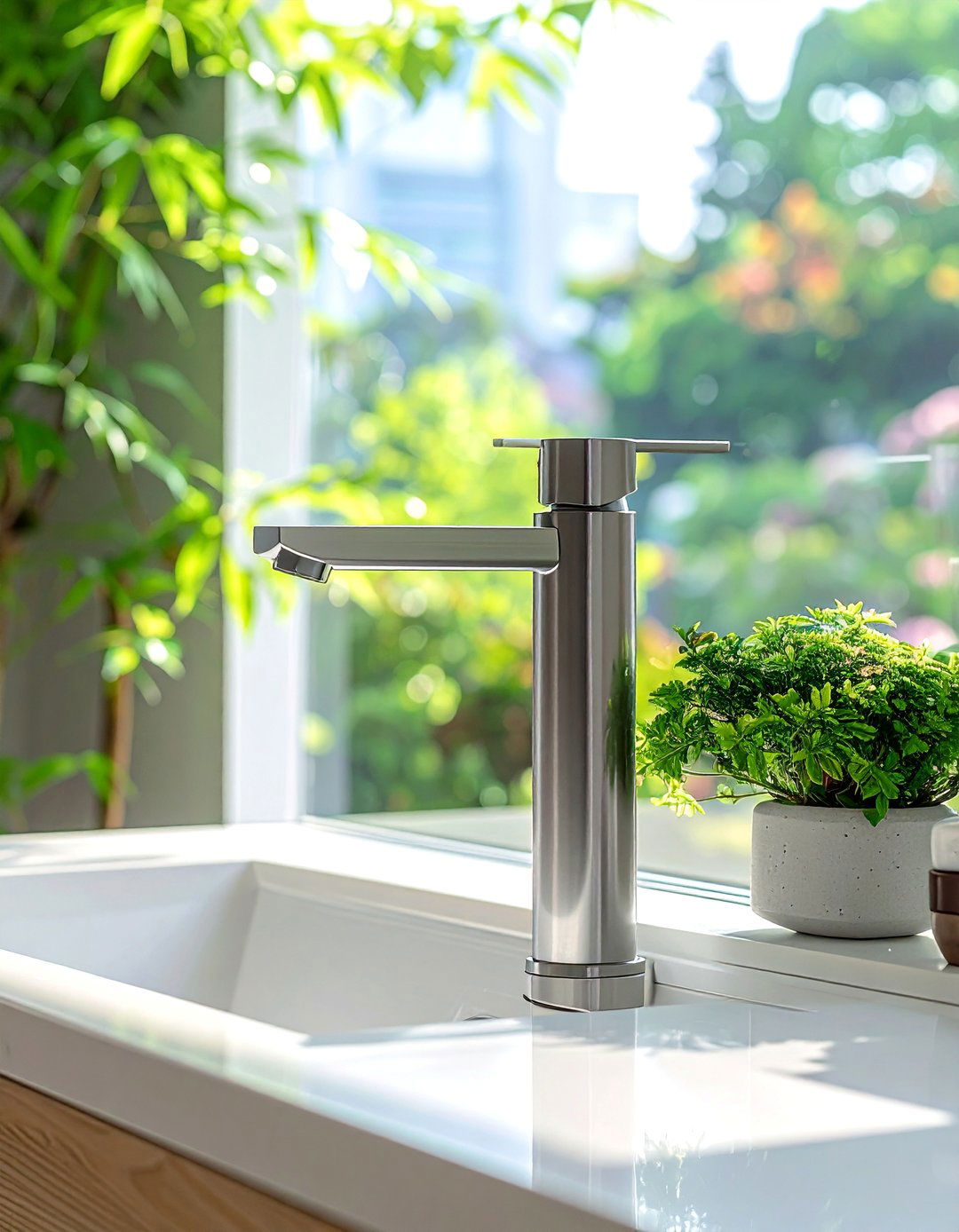 Japandi Bathroom with a Single Handle Minimalist Faucet - 40 Japandi Bathroom Ideas for Minimalist Style