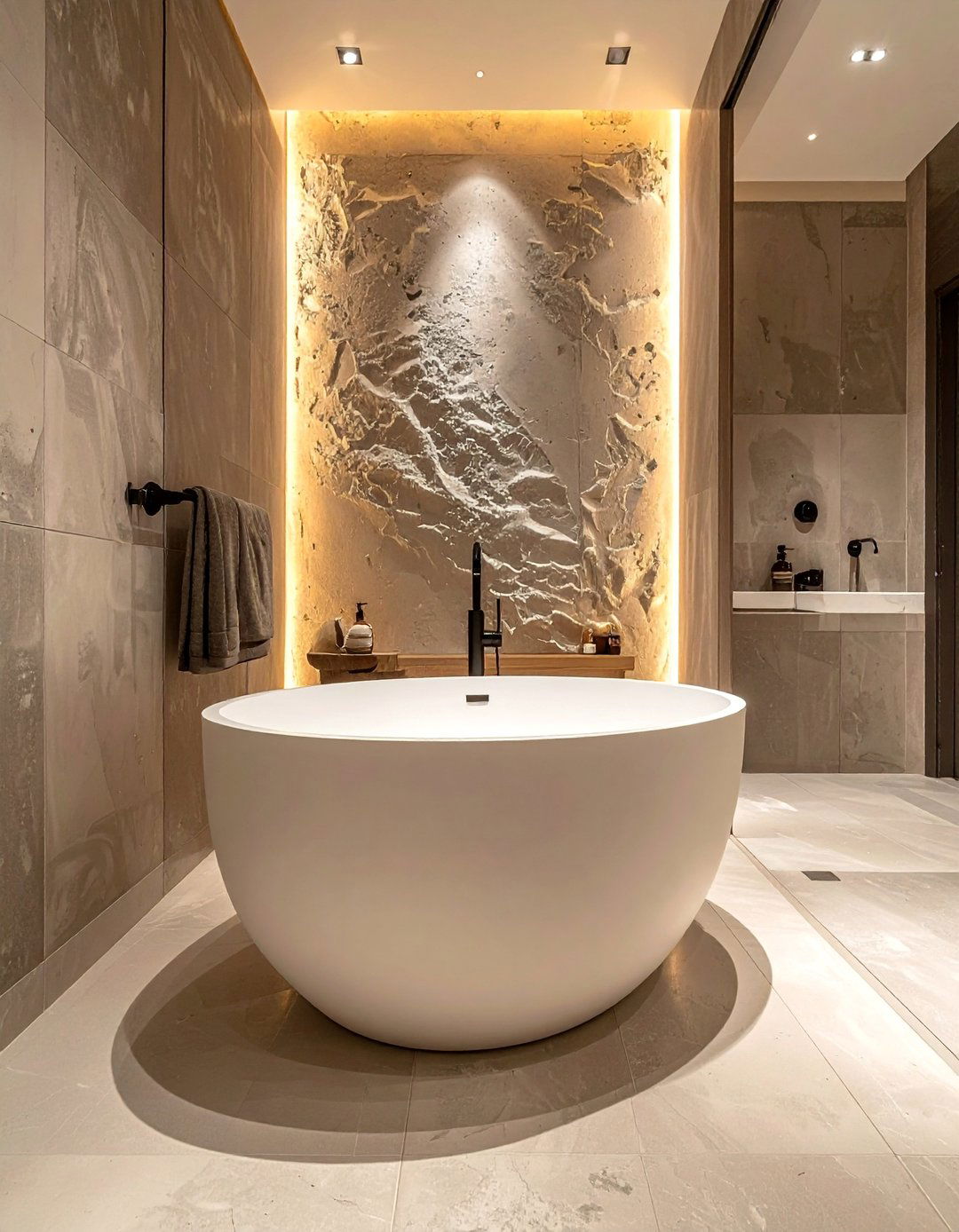 Japandi Bathroom with a Statement Freestanding Tub - 40 Japandi Bathroom Ideas for Minimalist Style