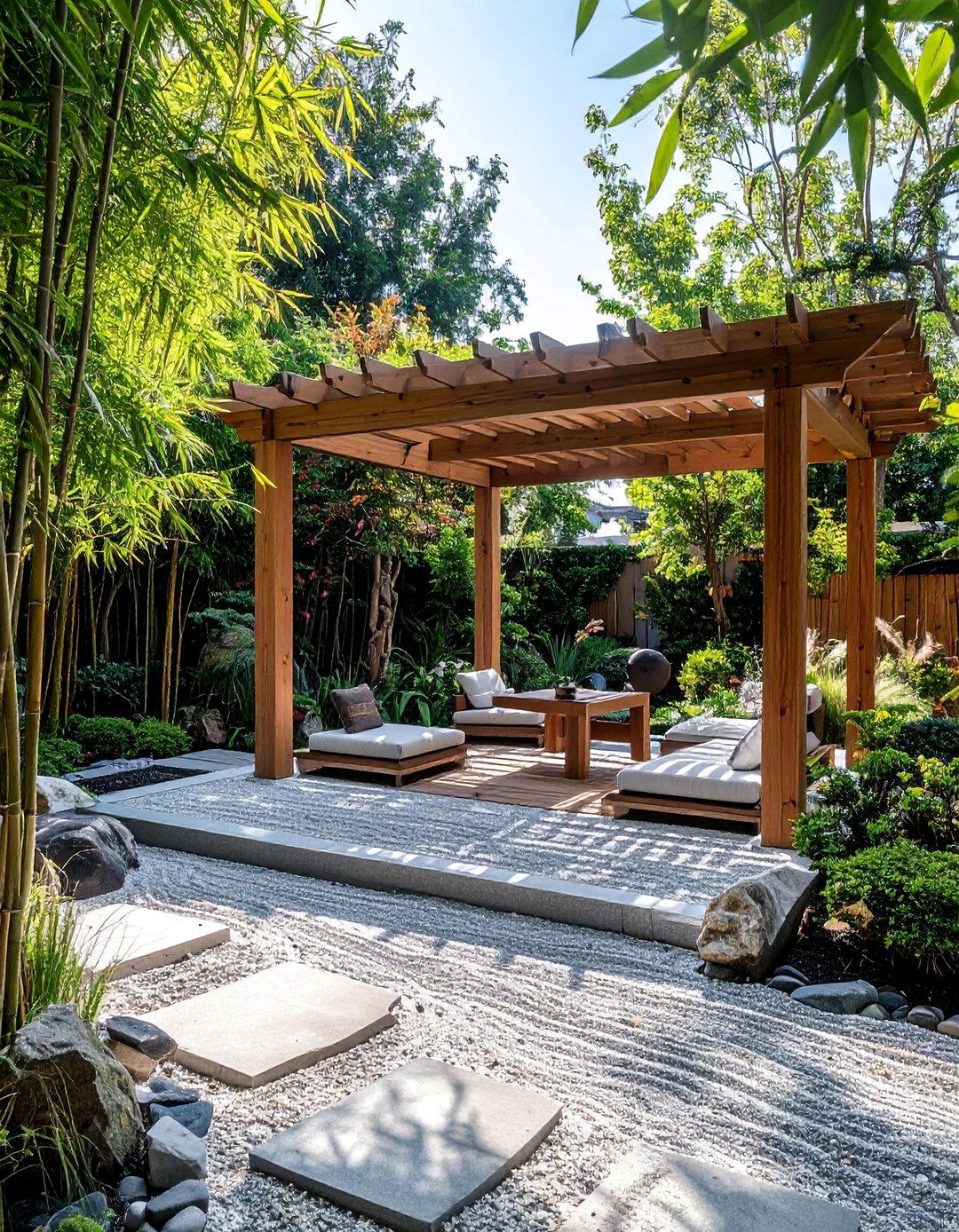 Japanese Inspired Zen Garden Pergola - 40 Patio With a Pergola Ideas for Outdoor Living Spaces