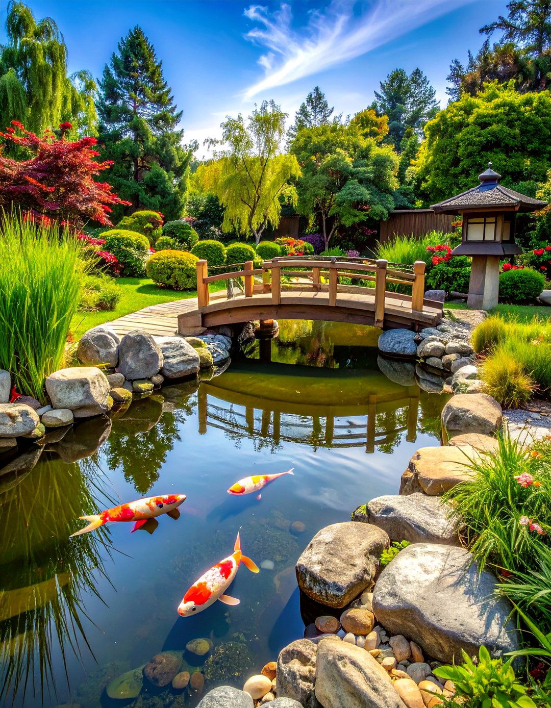 Japanese Inspired Zen Garden Pond - 15 Farm Pond Ideas to Enhance Your Rural Landscape