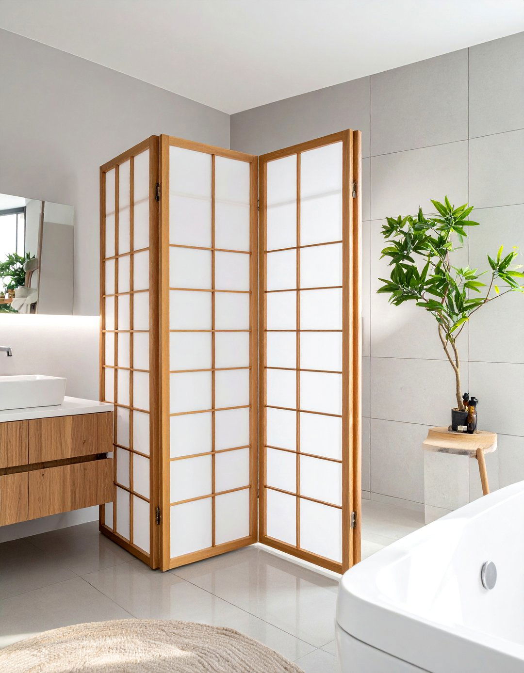 Japanese Shoji Screen Dividers - 20 Bathroom Partition Ideas to Maximize Space and Privacy