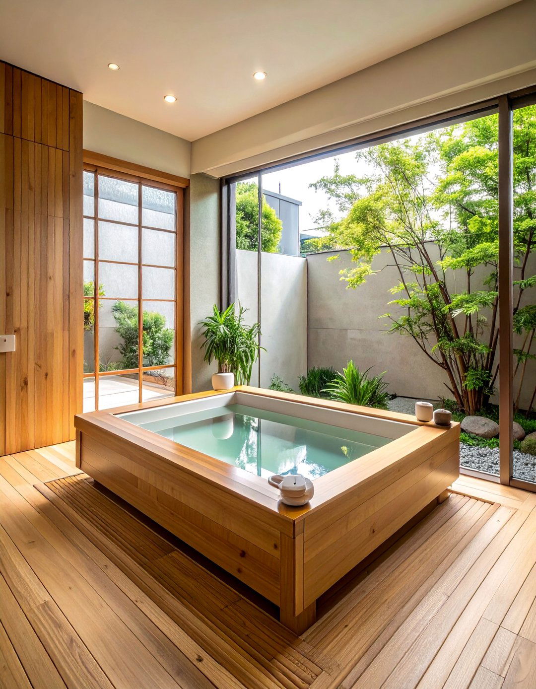Japanese Soaking Tub Zones - 30 Open Concept Bathroom Ideas for Modern Homes