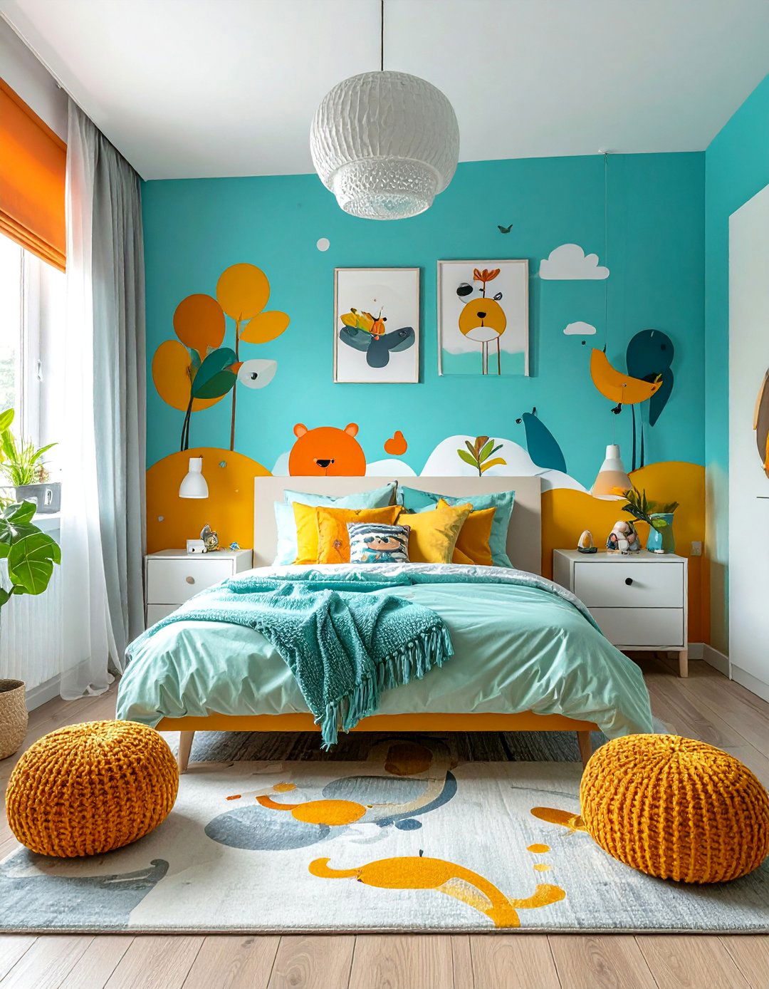 Kids Playful Turquoise Bedroom Design - 15 Stunning Turquoise Bedroom Ideas for a Fresh Look