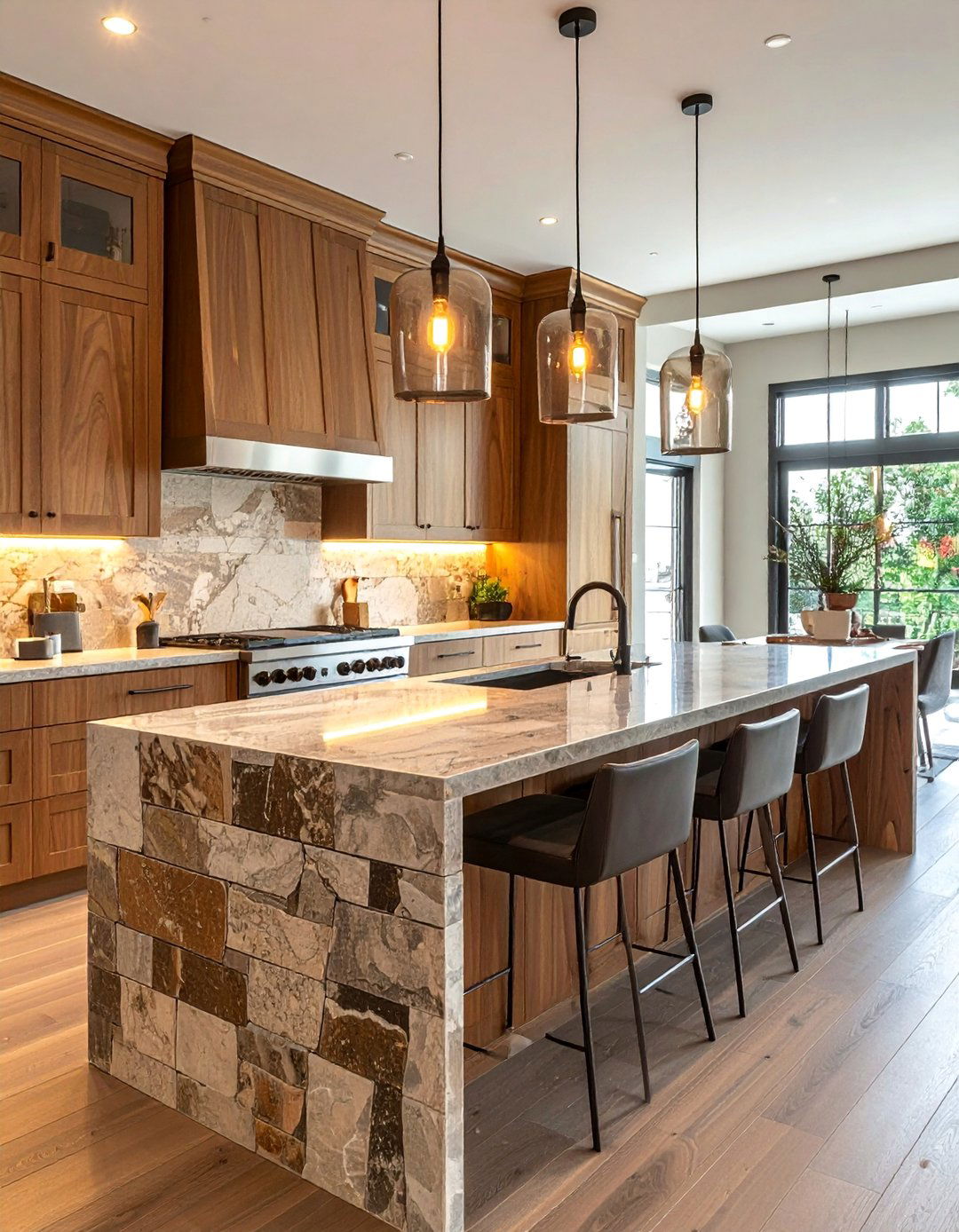 Kitchen Islands with Waterfall Countertops - 15 Prairie-style Interior Design Ideas for a Serene Home