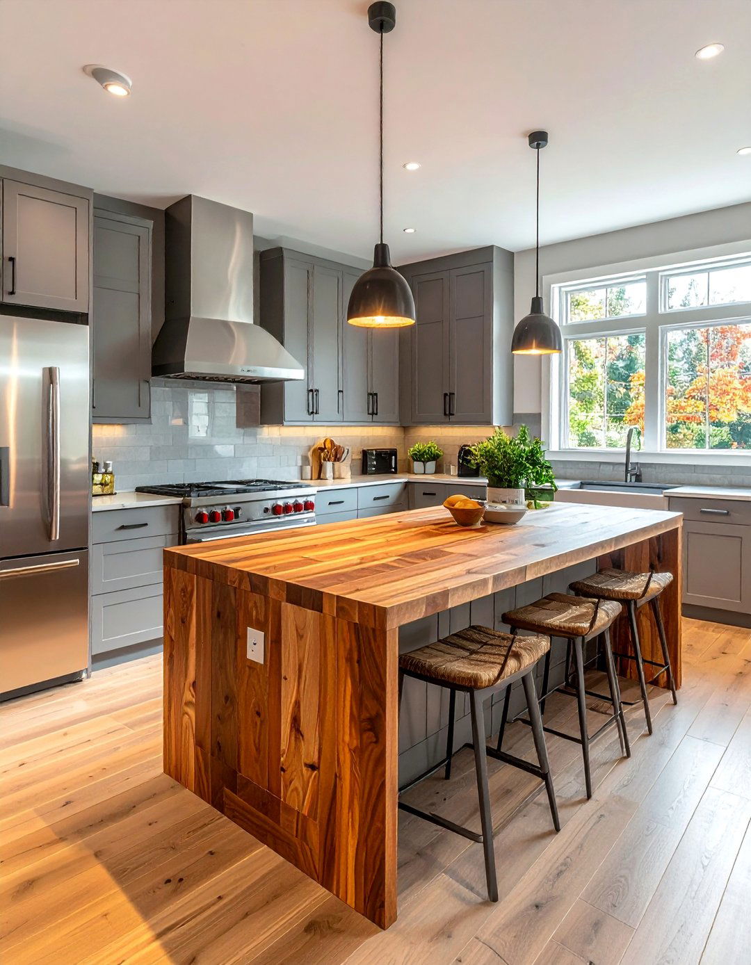 Kitchens With Stainless Steel Appliances and a Butcher Block Island - 25 Kitchens With Stainless Steel Appliances Ideas