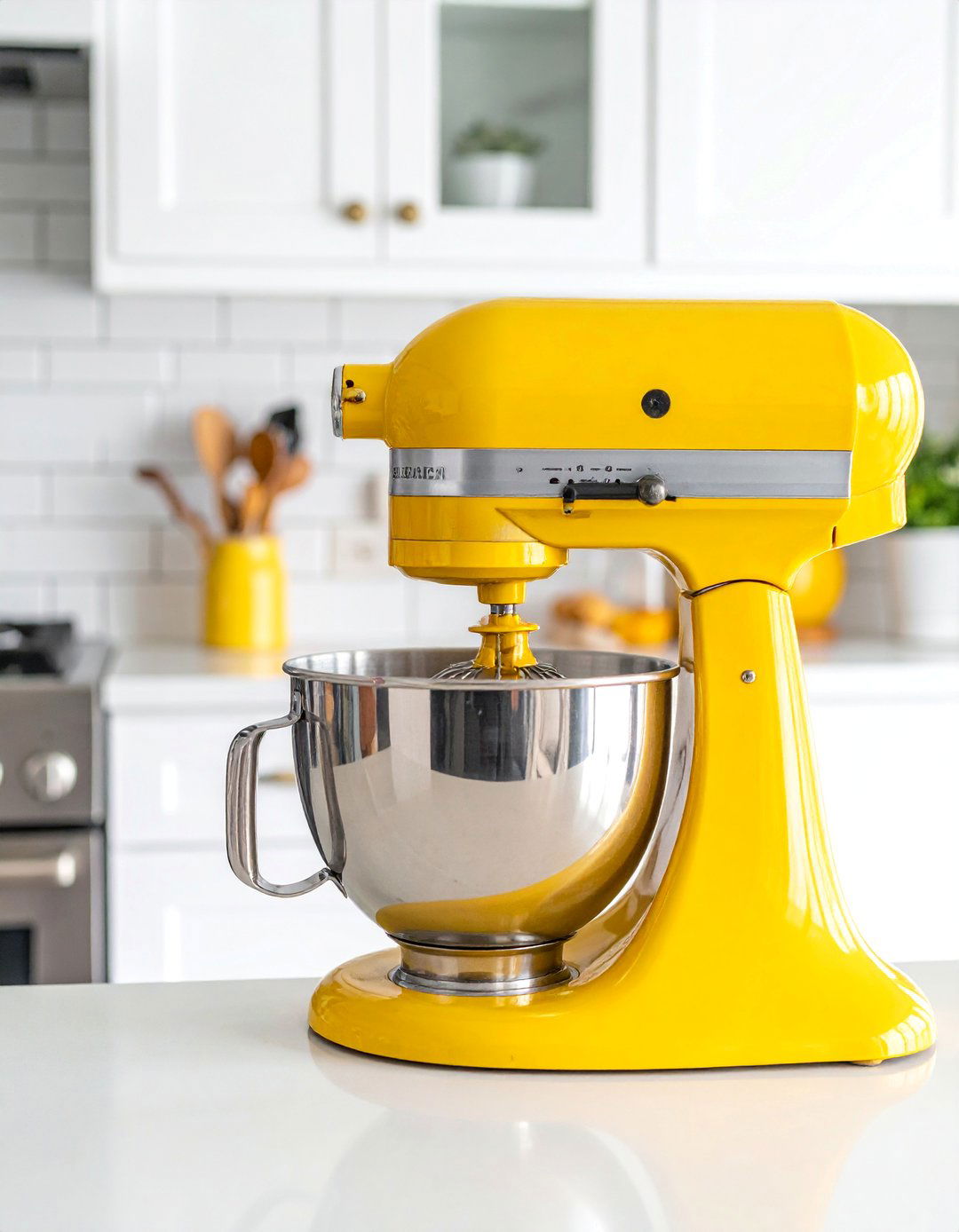 Kitchens with a Buttercup Yellow Stand Mixer - 25 Kitchens With Colored Appliances Ideas for Fun