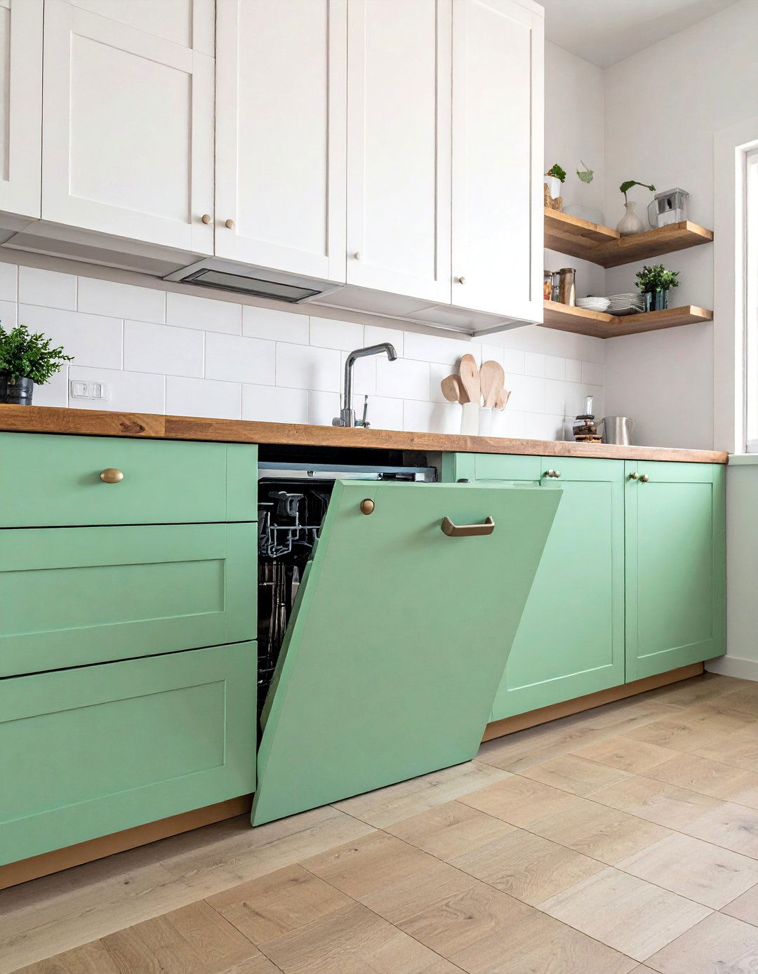 Kitchens with a Mint Green Dishwasher - 25 Kitchens With Colored Appliances Ideas for Fun