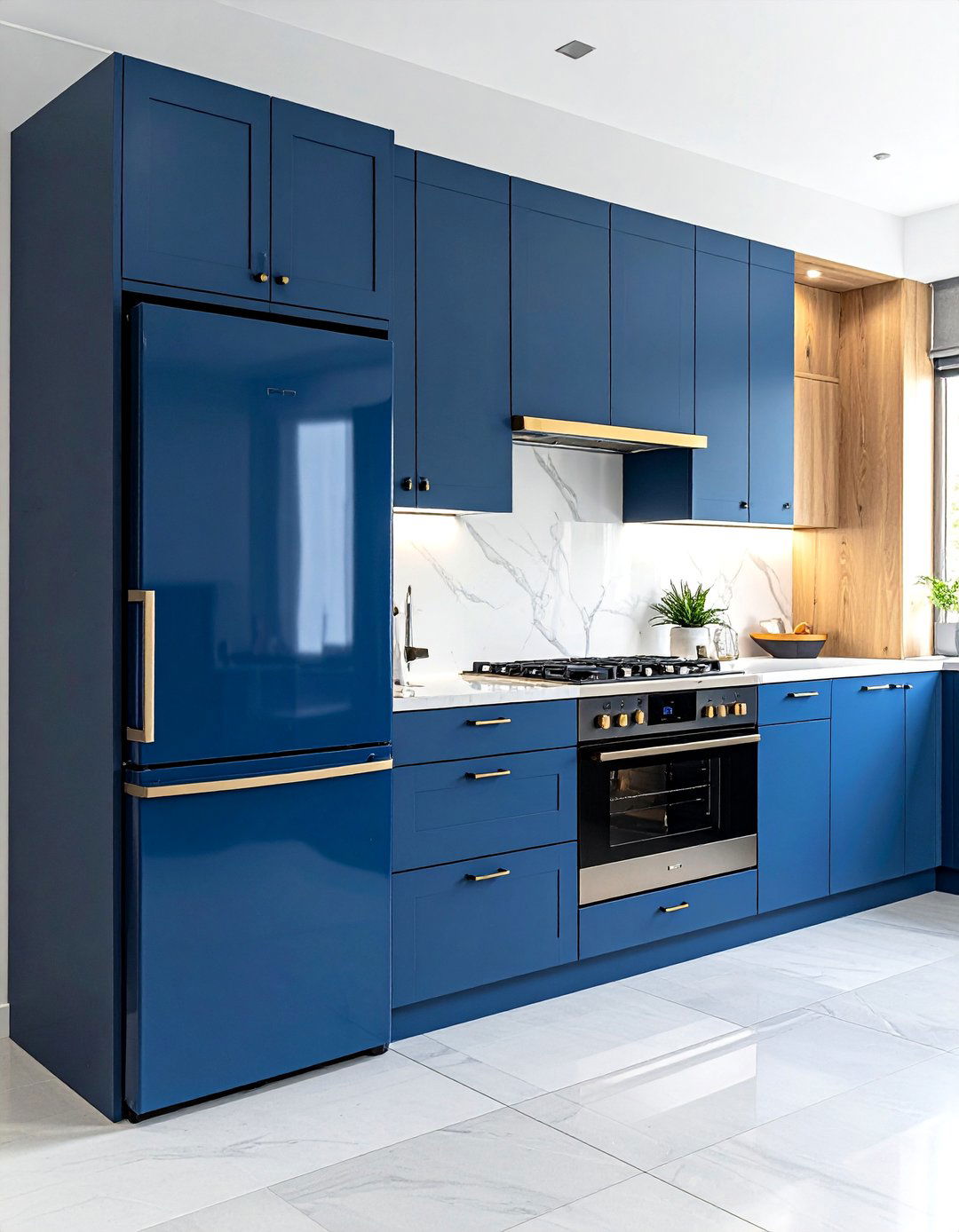 Kitchens with a Navy Blue Appliance Suite - 25 Kitchens With Colored Appliances Ideas for Fun