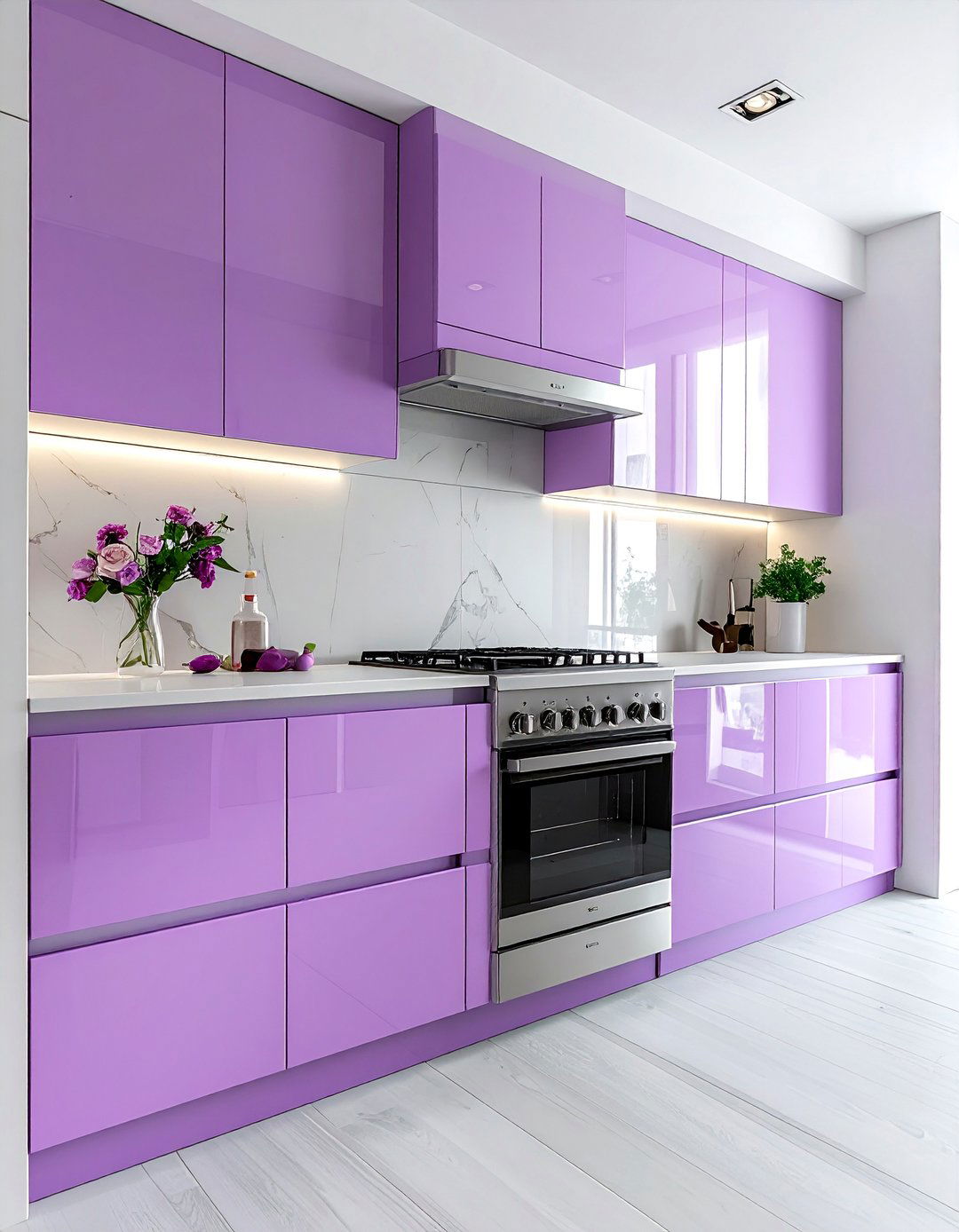 Kitchens with a Plum Purple Range - 25 Kitchens With Colored Appliances Ideas for Fun