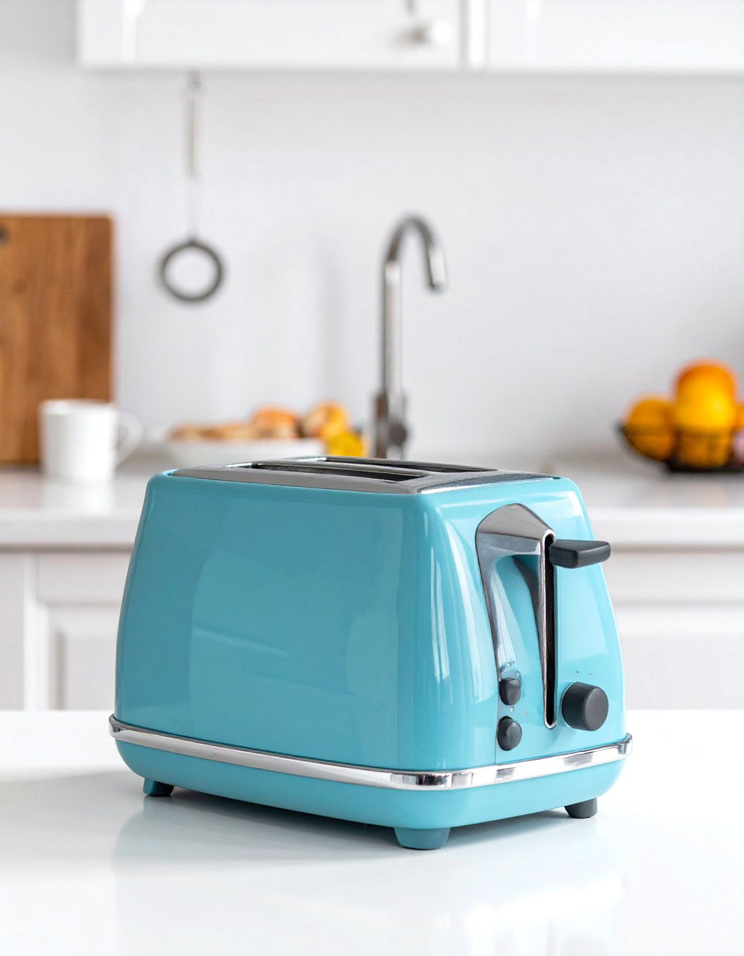 Kitchens with a Sky Blue Toaster - 25 Kitchens With Colored Appliances Ideas for Fun