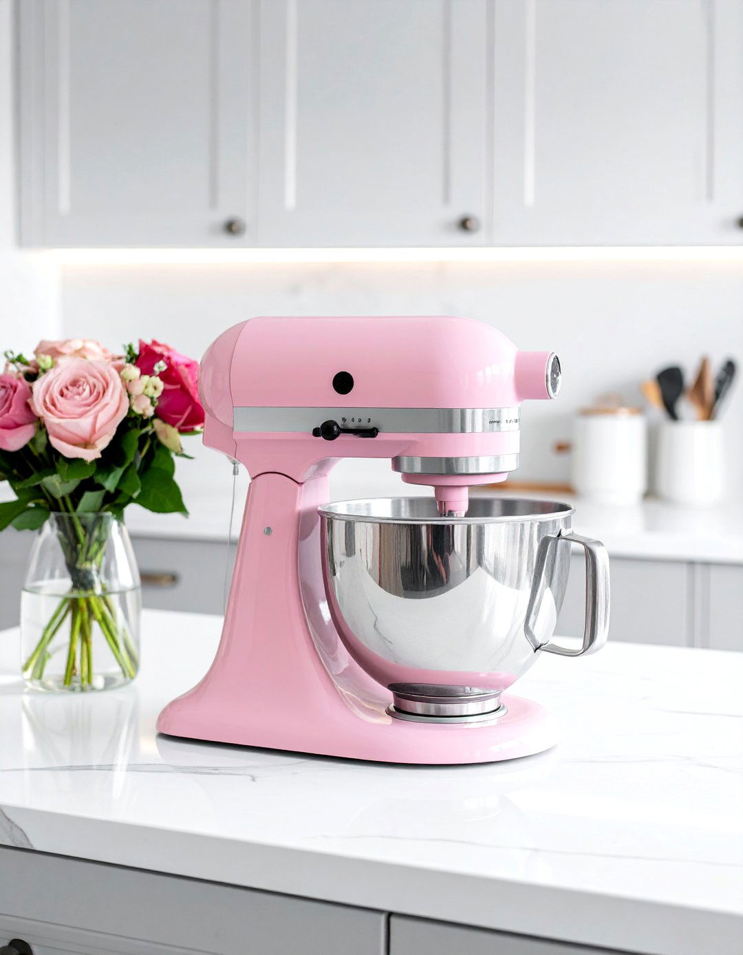 Kitchens with a Soft Pink Stand Mixer - 25 Kitchens With Colored Appliances Ideas for Fun