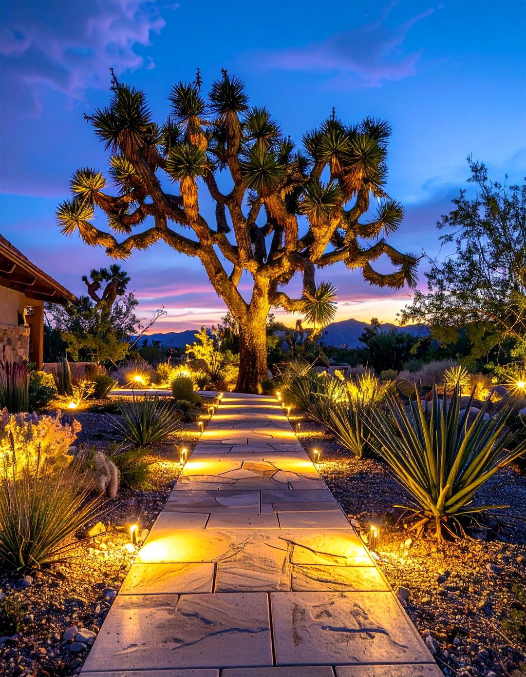 Landscape Lighting to Highlight Features - 20 Southwest Landscaping Ideas for Your Front Yard