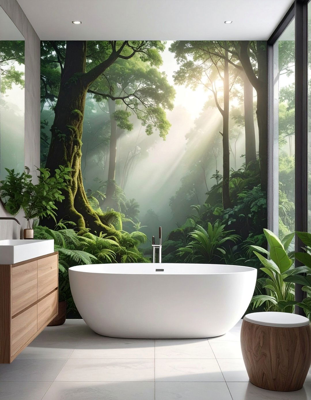 Landscape Mural Bathroom Wallpaper - 30 Bathroom Wallpaper Ideas for a Stylish Update