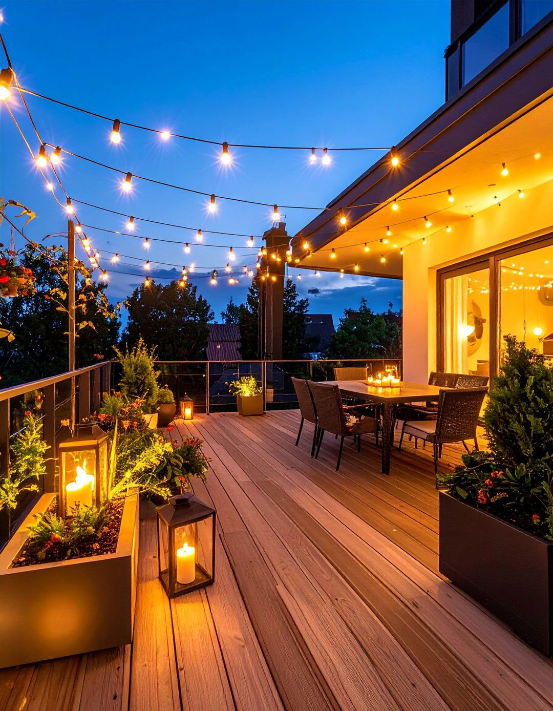 Large Balcony Ambient Lighting Scheme - 25 Large Balcony Ideas for Outdoor Living