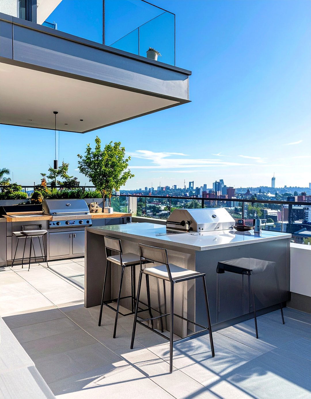 Large Balcony Outdoor Kitchen and Bar - 25 Large Balcony Ideas for Outdoor Living