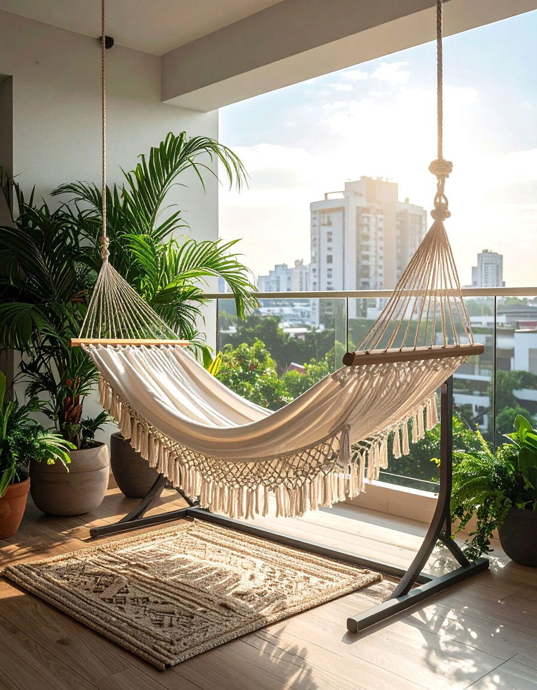Large Balcony Suspended Hammock Nook - 25 Large Balcony Ideas for Outdoor Living