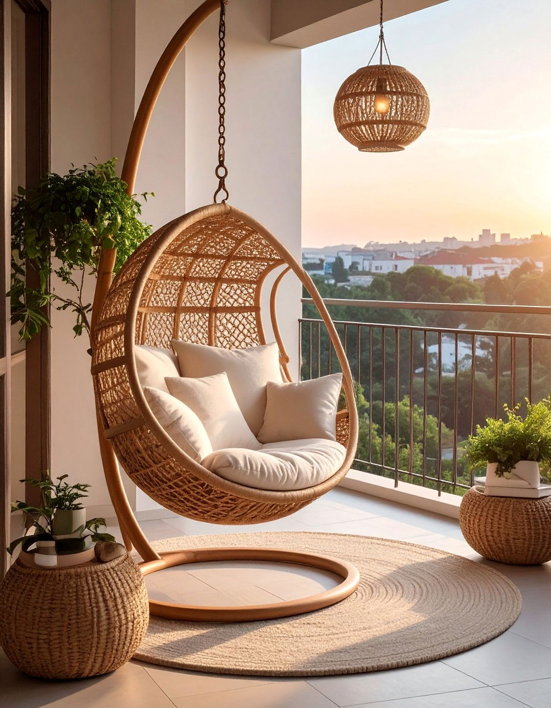Large Balcony Swing Chair Retreat - 25 Large Balcony Ideas for Outdoor Living
