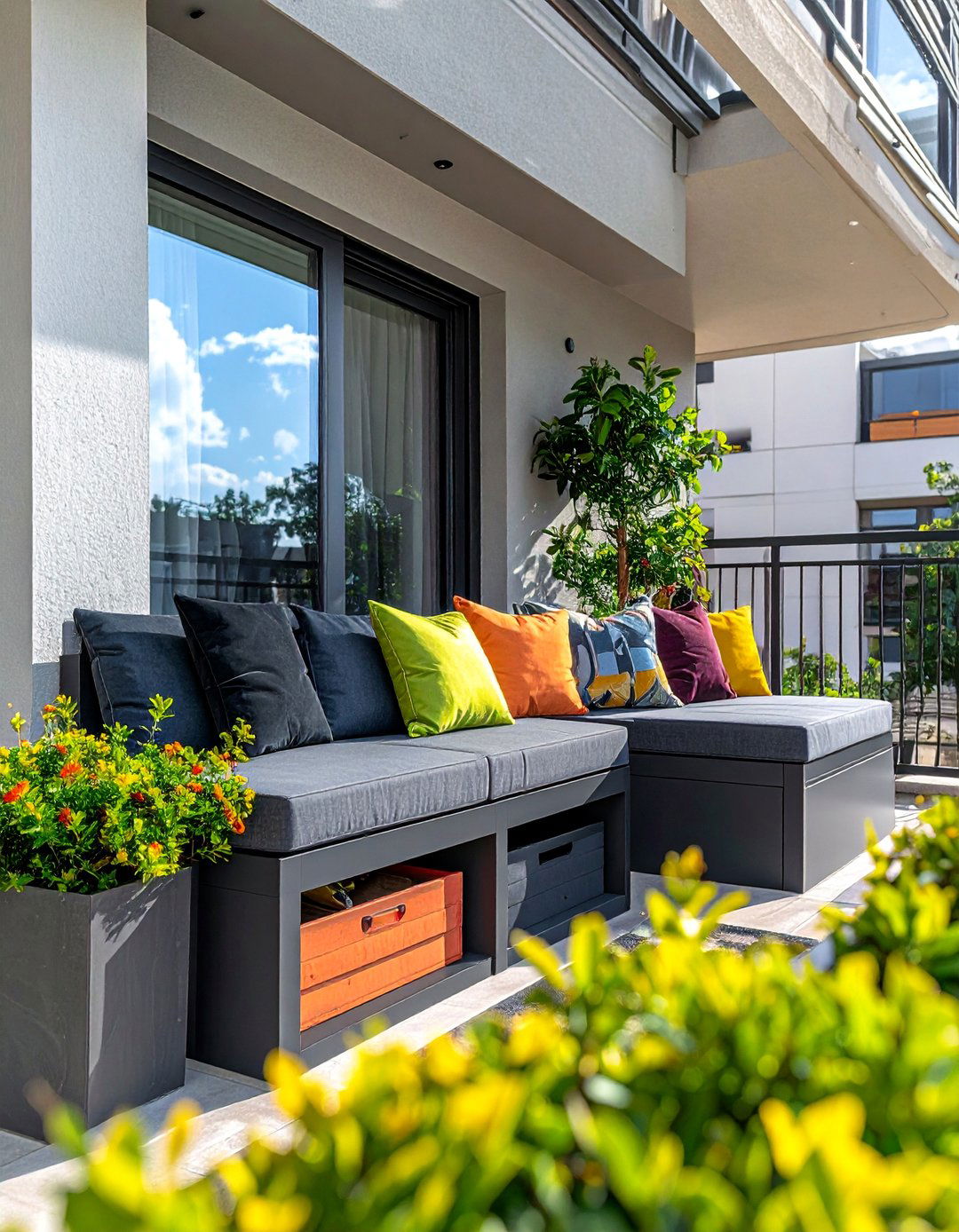 Large Balcony Weatherproof Storage Solutions - 25 Large Balcony Ideas for Outdoor Living