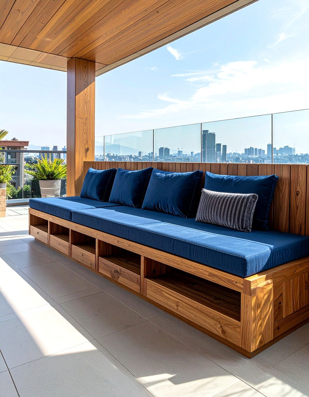 Large Balcony with Built in Bench Seating - 25 Large Balcony Ideas for Outdoor Living