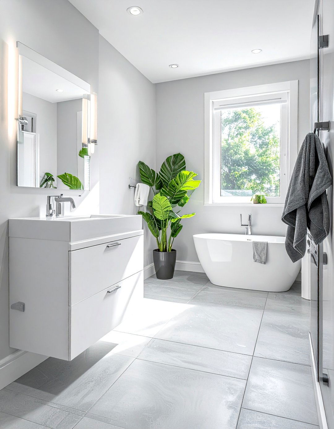 Large Format Tile Small Bathroom Flooring - 15 Stylish Small Bathroom Flooring Ideas for Any Home