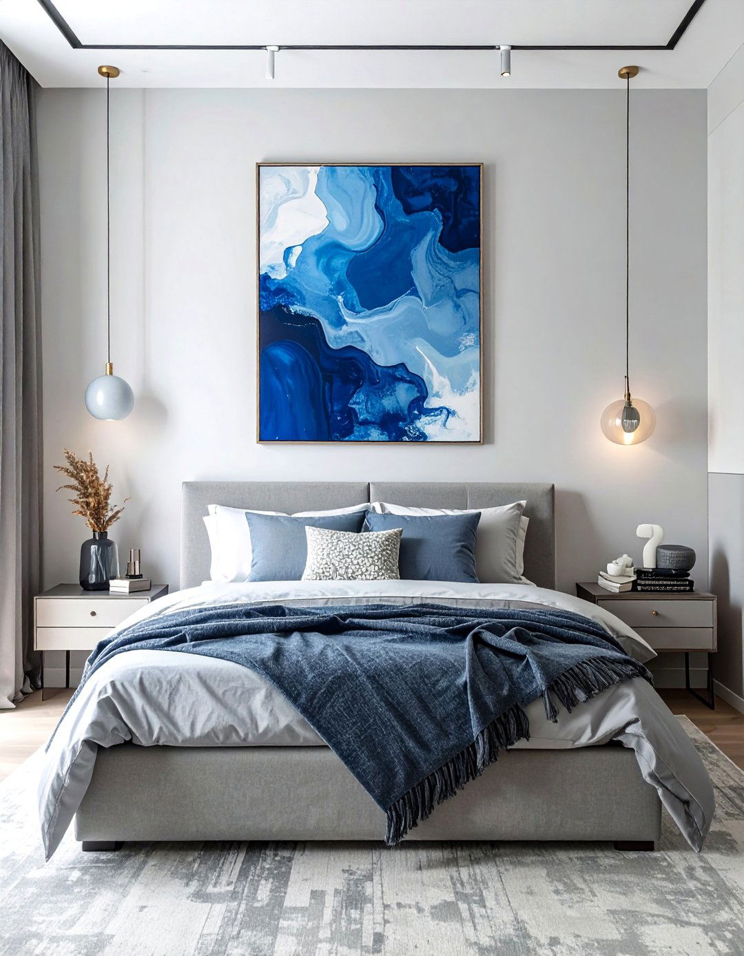 Large Scale Abstract Calming Artwork - 20 Dreamy Bedroom Design Ideas for a Relaxing Space