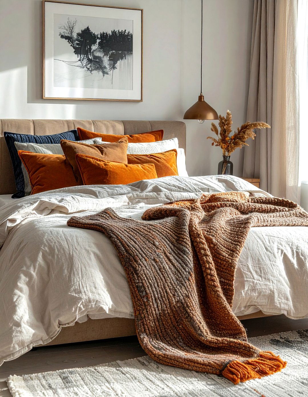 Layered Bedding with Mixed Textures - 20 Dreamy Bedroom Design Ideas for a Relaxing Space